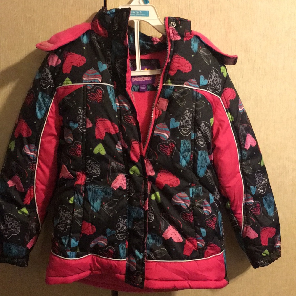 Pink Platinum girl's fleece lined bubble jacket
